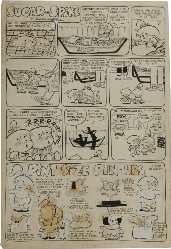 Sugar and Spike Sunday Strip by Sheldon Mayer Comic Art